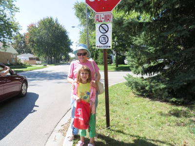 Taking Florie for her first bus ride.