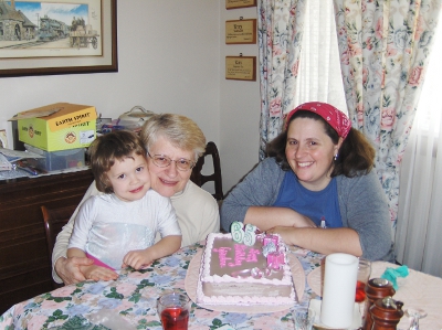 Kim and Theresa come with cake