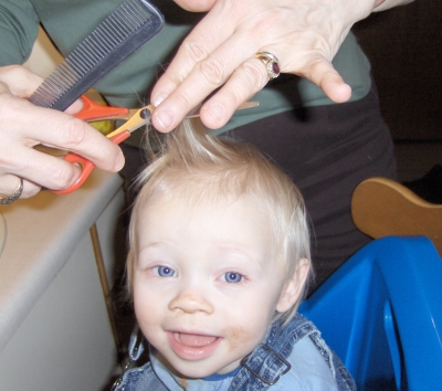 Teddy's first hair cut